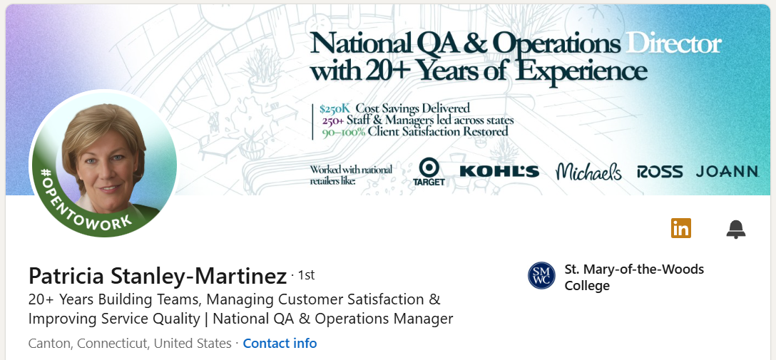 Patricia's LinkedIn Profile Makeover